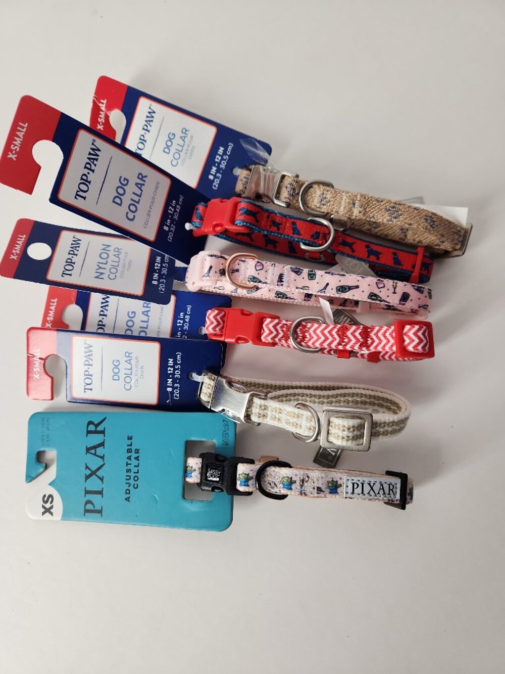 Set of 6 Dog Collars size  XS cute printed Top Paw  Pixar Sassy Woof lot bundle